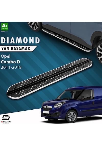 S-dizayn Opel Combo D Uzun Şase Diamond Krom Yan Basamak 223 Cm 2011-2018 A+ Kalite