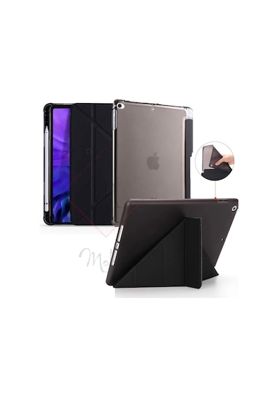 Apple Uyumlu iPad, 7. Nesil 10.2 Kılıf Kalem Bölmeli Trifolding Case A2197 A2198 A2200