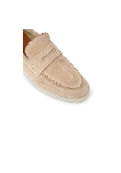 Deery Erkek Hakiki Süet Bej Loafer Ayakkabı - 02028mbejc01