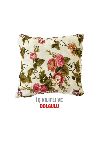 Kırlent Yastık Dolgulu Vip Yastık 1 Adet-43X43 Cm(Ingiliz Gülü) (525115199)