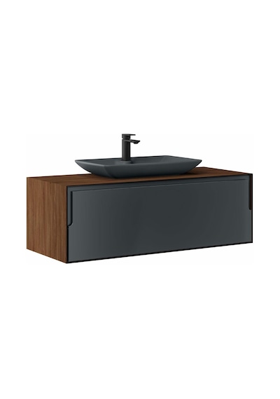 Orka Craft 120 Cm Ceviz-Antrasit Banyo Dolabı Alt Modül Ve Lavabo Antrasit Orka Craft 120 Cm Ceviz-Antrasit Banyo Dolabı Alt Modül Ve Lavabo Antrasit