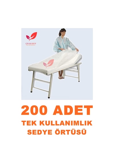 Tek Kullanımlık Sedye Örtüsü Lastikli Beyaz Renk (200 Adet)