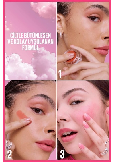Maybelline New York Cloudtopia Köpük Dokulu Mat Allık + Ruj 07 Moonlit Rose