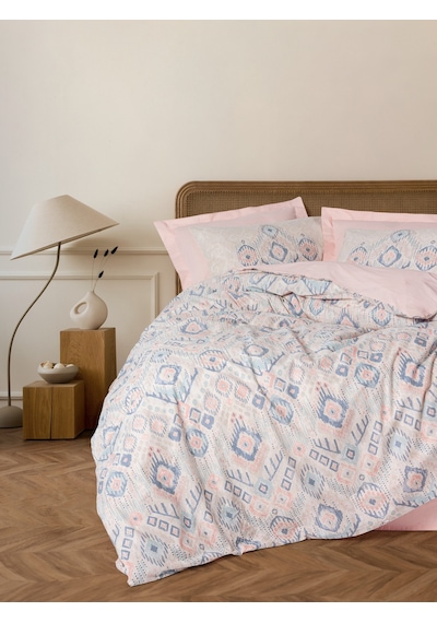Cotton Box Ethnic Çift Kişilik Nevresim Takımı Mosola Somon