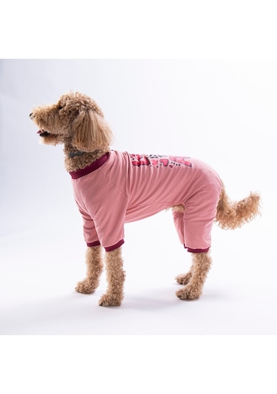 Pembe Love Air Pijama Orta Ve Büyük Irk Köpek Pijaması - Köpek Tulumu - Köpek Kıyafeti 15 Kg-45 Kg
