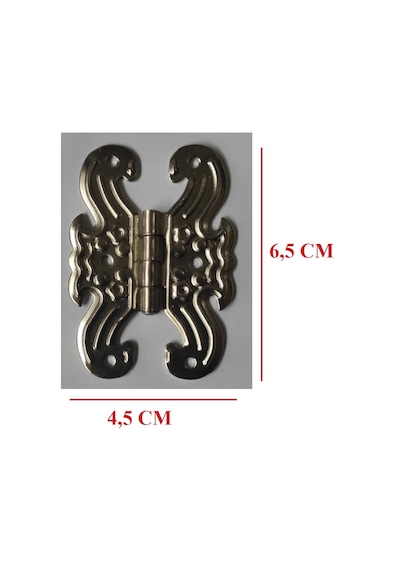 Dekoratif Yaprak Kelebek Menteşe Gümüş 4 Adet 6.5 x 4.5 Cm