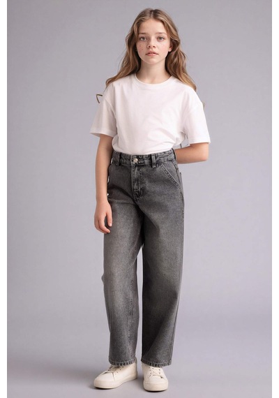 Defacto Baggy Fıt Gri Kız Çocuk Jean Pantolon G4653a8/nm55 Gri