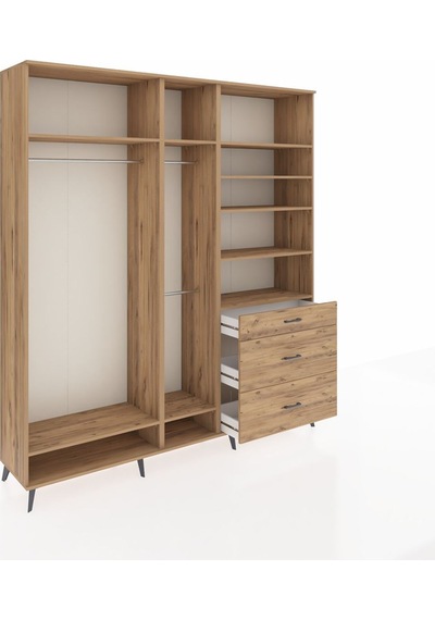 Hyperion Dolap 9 Raflı 3 Çekmeceli 3 Askılı 220x44x243 Çam-çam/çam Çok Renkli Hyperion Dolap 9 Raflı 3 Çekmeceli 3 Askılı 220x44x243 Çam-çam/çam Çok Renkli
