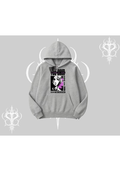 Startmore Kapşonlu Sweatshirt Too Good Anime Girl Grafik Baskılı Gri