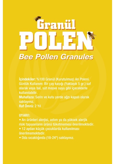 Sepe Natural Arı Poleni Tane Yerli Çok Renkli Granül Polen 100 G