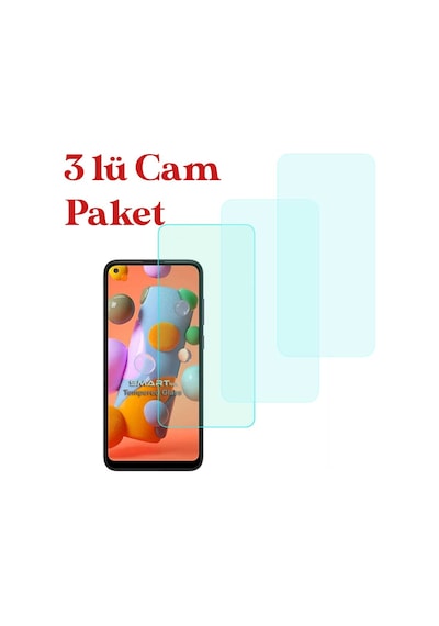 Samsung Galaxy A60 Uyumlu Temperli Kırılmaz Cam Ekran Koruyucu 3 Lü Set