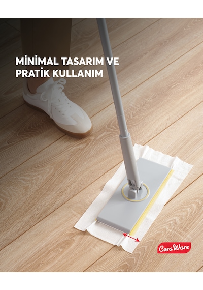 Home Care Pratica Click Mop Set El Değmeden Bez Tak Çıkar Kullan At ve Tüm Bezlerle Uyumlu
