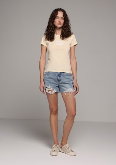 Colin's Colins Slim Fit Yuvarlak Yaka Düz Kadın Sari Kısa Kol Tişört Cl1082269 Q1.v1 Bty Sarı