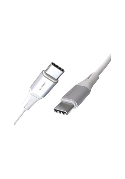2adet X 2metre Type C-c Kablo Seti, 60watt Pd Hızlı Şarj, İphone 15/16/17 Ve Andoid İçin, Beyaz/gümüş Metal, Remorax 2ad X 2metre Beyaz