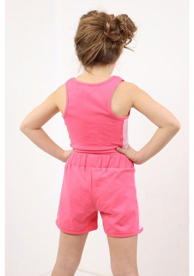 Toontoy Kids Toontoy Kız Çocuk Nakışlı Şortlu Takım Fuşya