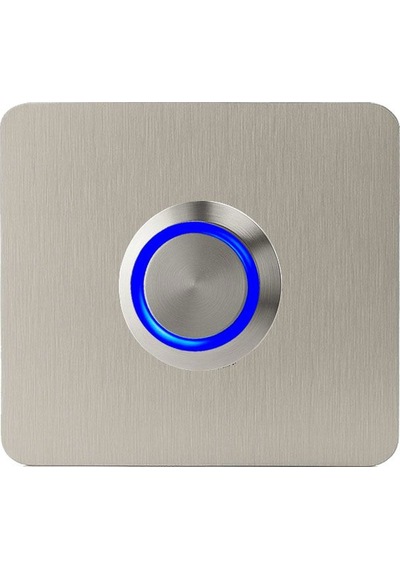 Lockway Z-401m Paslanmaz 304 Kare Zil Butonu 52x52mm Mavi Led