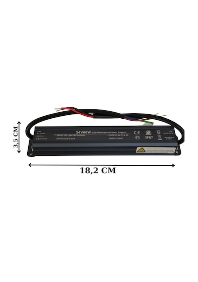 HazarLed 24 Volt 2,5 Amper Ip67 Su Geçirmez Dış Cephe Led Adaptör 60 Watt