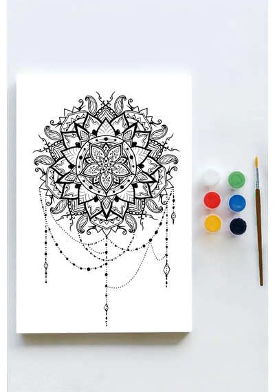Mandala Tuval Kanvas Tablo Boyama Hobi Seti 6 40x60cm -