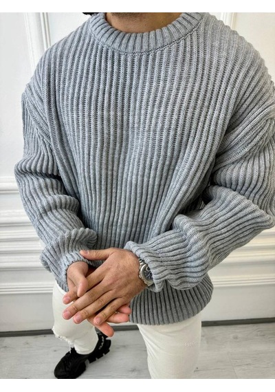 Elku Moda Elkumoda Oversize Kazak Bol Kesim Salaş Triko Kazak-KAZAK2873