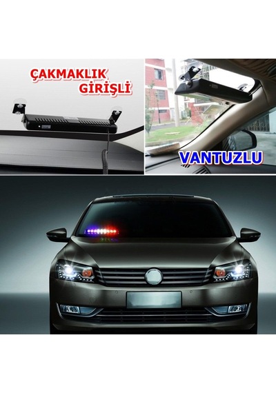 9 Ledli Araç Içi Çakmaklık Girişli Vantuzlu Mavi Kırmızı Beyaz Fl