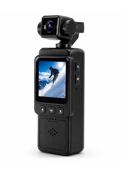 4k Mini Gimbal Kamera 180 Dönebilen Lens 1080p Hd Kayıt Titreşim Önleme Taşınabilir Spor Ve Vlog Kamerası