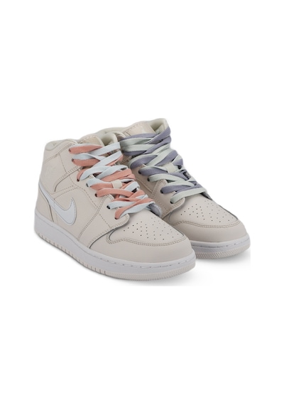 Nike Jordan 1 MidMulti-Color Swoosh Phantom Kadın  Beyaz / Mavi Sneaker