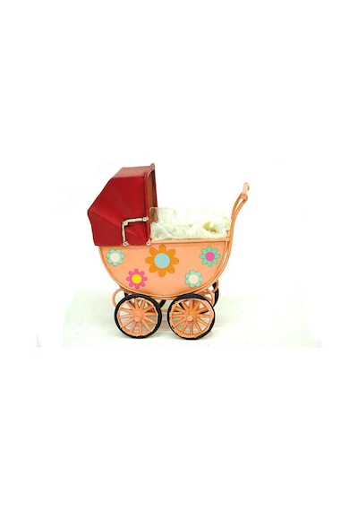 Dekoratif Metal Bebek Arabası Biblo Vintage Hediyelik Arbltgsaseı699r5rın