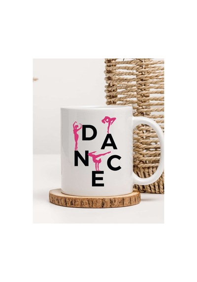Dance Temalı Kupa Bardak Beyaz