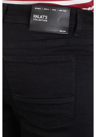 HLT Jeans Erkek Siyah Yıkamalı Regular Fit Boru Paça Likralı Jean Kot Pantolon Oscar