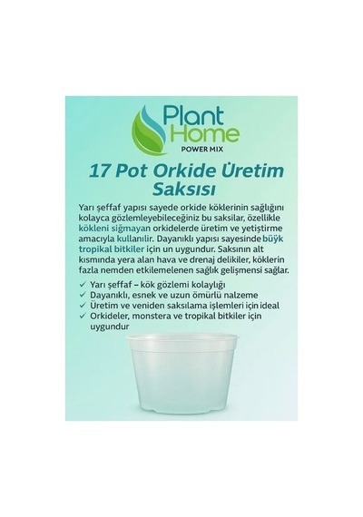 17 Pot Orkide Üretim Saksısı - Tropikal Bitki Ve Köklü Bitkiler Için Özel Üretim Saksısı 2 Adet