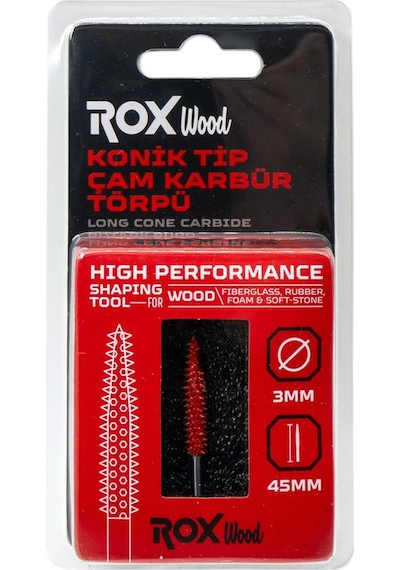 Rox Wood 0276 Karbür Uzun Konik Çam Tip Ahşap Şekillendirme Törpü