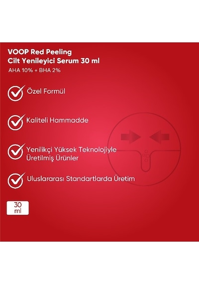 Voop Kırmızı Peeling Cilt Yenileyici Serum 30 ML