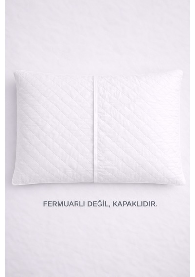 2 Adet Kapitone %100 Sıvı Su Geçirmez Yastık Alezi 50x70 Ebat Kapaklı Beyaz