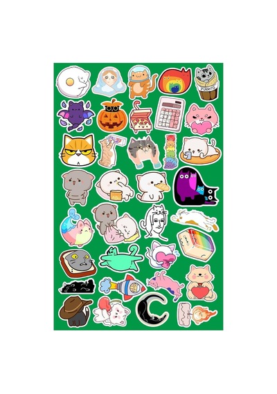 Lexroo Komik Cats Seri 3 Sticker Telefon Laptop Notebook Tablet Defter Matara Stiker Etiket