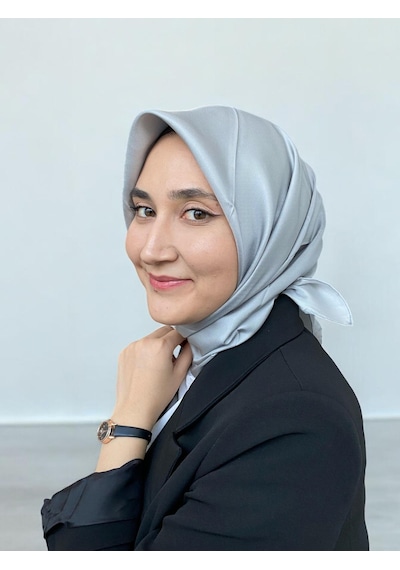 Armine Açık Gri Düz Renk Tivil İpek Eşarp 10d02-152 Çok Renkli
