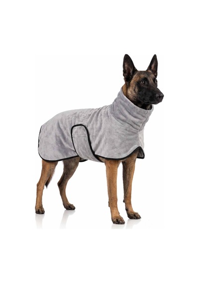 3'lü Köpek Kurulama Seti Bornoz-havlu-pati Eldiveni Süper Su Emici Yaz-kış Set Açık Gri