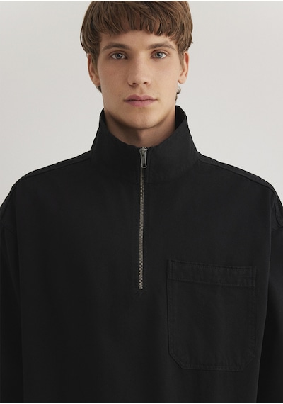 Mavi - Yarı Fermuarlı Antrasit Denim Sweatshirt 0211137-900 Siyah