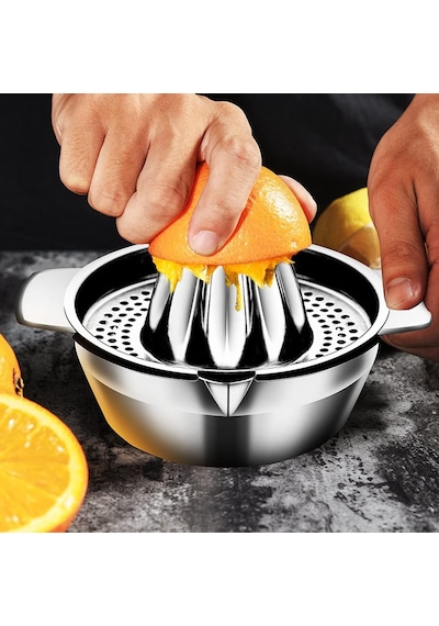 Narenciye Sıkacağı, Paslanmaz Çelik, Hazneli, 400 Ml, Limon, Portakal Ve Narenciye Meyveleri İçin Manuel Meyve Sık Diğer