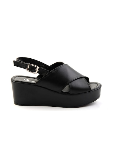 Bambi Siyah Leather Kadın Sandalet K05040030503 Siyah