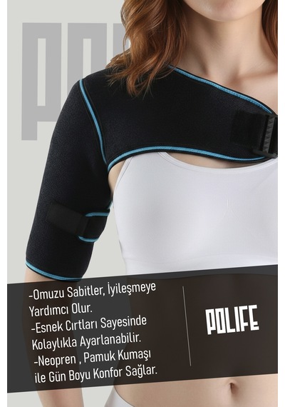 Polife Omuzluk Omuz Destekleyici Siyah-Mavi