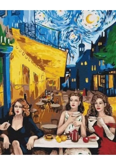 Cafe Terasta 3 Guzel Sayılarla Boyama Seti - Çerçeveli, 40x50cm