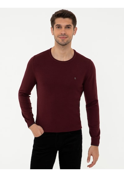 Pierre Cardin Erkek Bordo Triko Kazak 50248582-vr014 Bordo