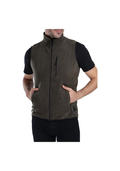 Ghassy Co. Erkek Çok Cepli Koyu Haki Polar Yelek 538711625