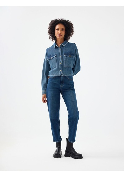 LOFT Regular Fit Kadın Gömlek U.kol Lf2042125 Q1.v1 Denim