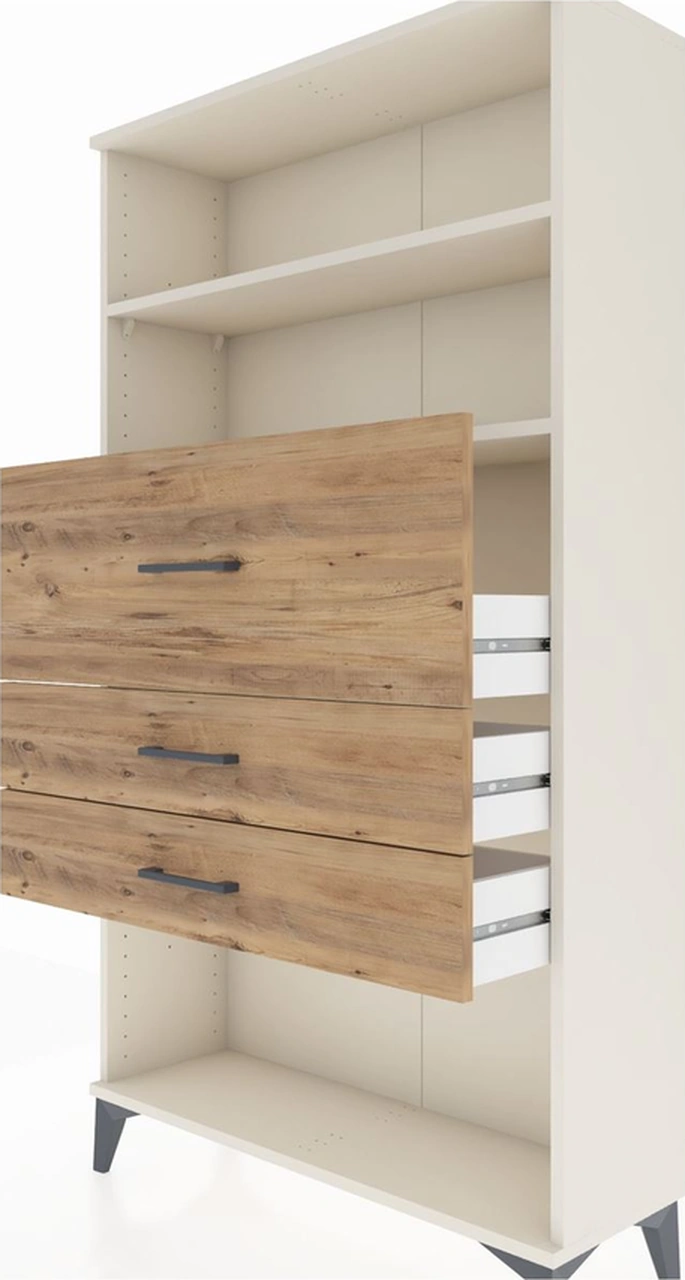 Arges Dolap 2 Raflı 3 Çekmeceli 88x30x163 Aytaşı-çam Aytaşı