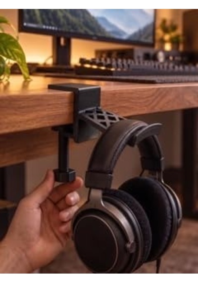 Ozn 3d Tech Masa Altı Kulaklık Askısı, Delme Gerektirmeyen Mengene C-clamp Kulaklık Tutucu, Dayanıklı Petg Oyun