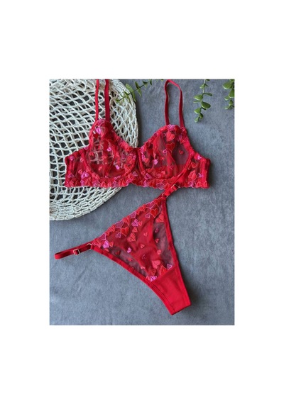 La Linaa Love Kırmızı Kalp Desenli Tanga Külotlu Sütyen Takım Kırmızı - 711255464 Kırmızı La Linaa Love Kırmızı Kalp Desenli Tanga Külotlu Sütyen Takım Kırmızı - 711255464 Kırmızı