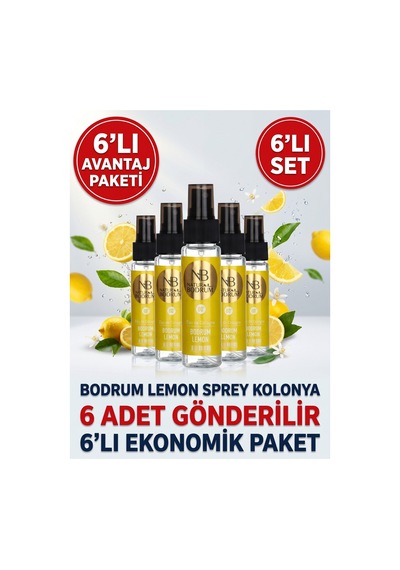 Lemon Klasik Limon Kolonyası 60 Ml Sprey Başlıklı 6'lı Paket 80 Cep Boy Toptan Set
