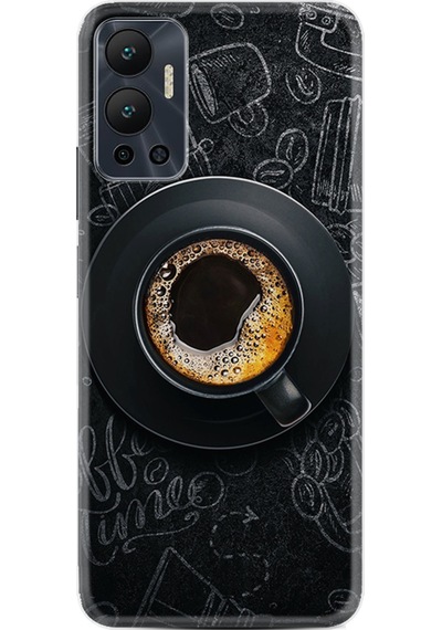 Infinix Hot 12 Kılıf Resimli Desenli Silikon Platinium Series Bi Kahve 1904