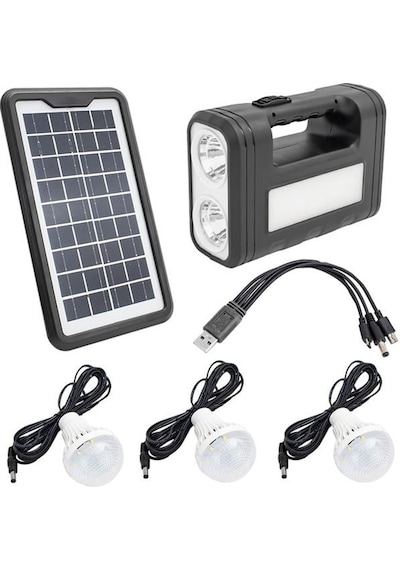 Gd-8017t Solar Panelli 3 Ampullü Solar Aydınlatma Sistemi